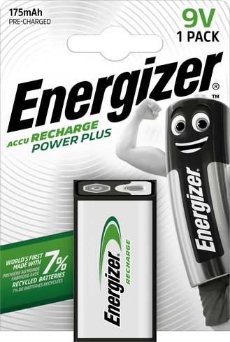 Energizer PowerPlus NiMH-Akku 9-V-Block, 175 mAh