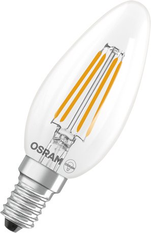 Osram LED Classic B 40, Filament, EEK B, 2,5 W, 470 lm, E14, dimmbar, warmweiß, klar
