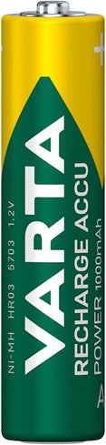 VARTA 4er-Set NiMH-Micro-Akku RECHARGE ACCU Power 1000 mAh, AAA, HR03
