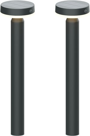 Die BOLD 2er-Set Solar-Leuchte mit PIR, 50 cm Höhe, Gun Grey