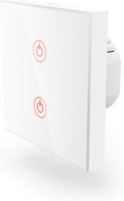 Hama Smart Home Lichtschalter, WLAN, Unterputz-Touch-Lichtschalter für 2 Lampen, weiß