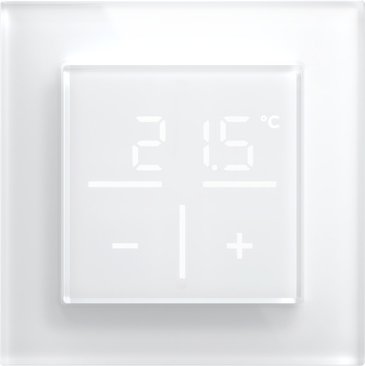 Homematic IP Smart Home Set Glas-Wandthermostat, weiß, 1-fach Glasrahmen, HmIP-WGT + HmIP-GF1