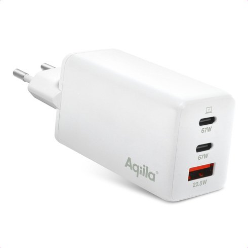 Aqiila Chargebird W3 Ladeadapter, 65 W, 2x USB-C, 1x USB-A, Weiß