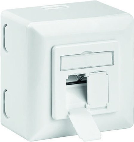 Thumbnail - goobay Cat.6A Universaldose inkl. Aufputzmontage-Rahmen, 2x RJ45, geschirmt, weiß