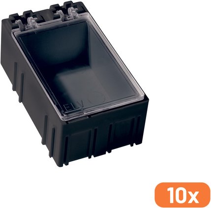 ELV 10er-Set SMD-Sortierbox, Schwarz, 23 x 31 x 54 mm, Antistatik