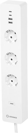 LEDVANCE SMART+ WiFi MULTI POWER SOCKET / Schalt-Mess-Steckdosenleiste, 4 USB-Ports, 3680 W / 16 A