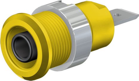 Sicherheits-Bananenkupplung, gelb, 4 mm