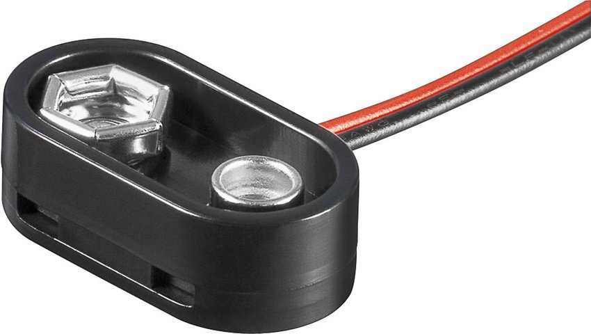 Batterieclip für 9 V Blöcke, High-Quality, T-Form