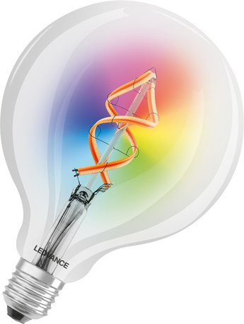 LEDVANCE SMART+ WiFi 4,5-W-LED-Lampe GLOBE125, E27 , 300 lm, RGBW, 2700-6500 K, dimmbar, Alexa, App