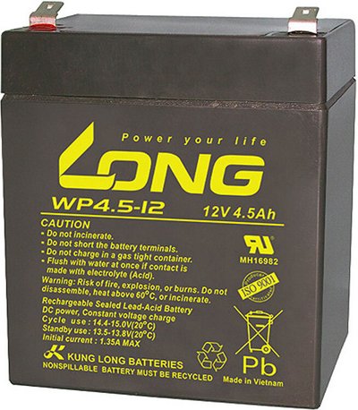 Kung Long VdS-Blei-AGM-Akku WP4.5-12, 12V, 4,5 Ah