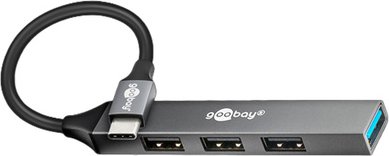 Thumbnail - Goobay Slim 4-Port USB-Hub, USB-C™ auf USB-A, 5 Gbit/s
