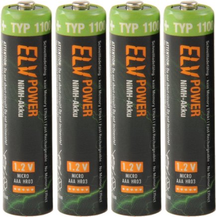 ELV Power NiMH-Akku Micro Typ 1100, 1050 mAh, 4er-Pack
