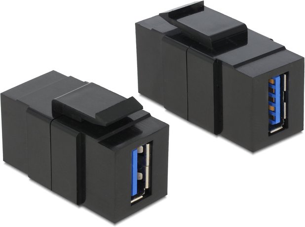 Delock Keystone USB 3.0 A-Buchse > USB 3.0 A-Buchse schwarz