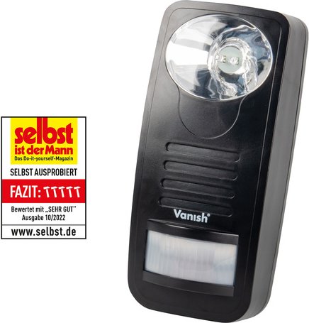 Vanish Wildvertreiber WVT-1, LED-Licht & UKW-Radio, PIR-Bewegungssensor, IP54