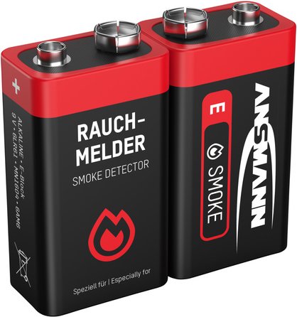 Ansmann Alkaline Batterie 9-V-Block für Rauchmelder