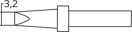ELV Ersatzlötspitze D = 3,2 mm, meißelförmig, beidseitig angeschrägt