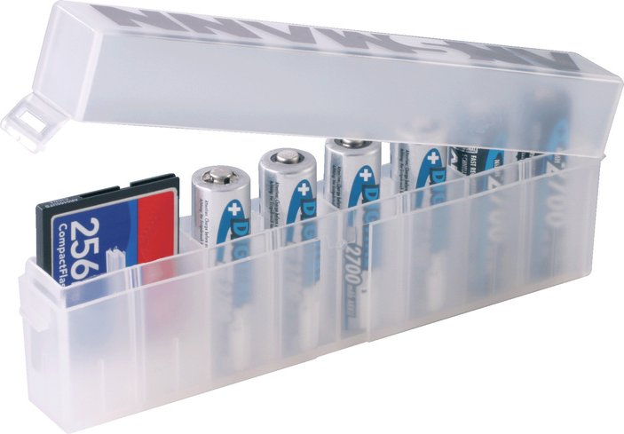 Batterie-/Akku-Box, für 8 Zellen AA/AAA, weiß