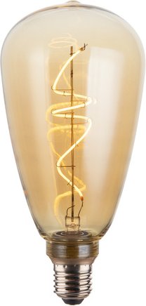 ENOVALITE LED Filament Leuchtmittel, Vintage, PEAR, Amber, E27, 4W, 265lm, 2200K, dimmbar