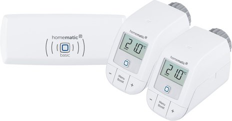 Homematic IP Smart Home Set Heizen Basic mit 2x Heizkörperthermostat basic HmIP-eTRV-B-2