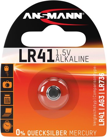 Ansmann Alkaline-Knopfzelle, Typ AG-3, LR41