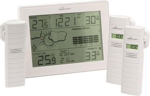 Mobile Alerts Zusatzsensoren-Spar-Set: Wetterstation MA10410, inkl. 3x Thermo-/Hygrosensor