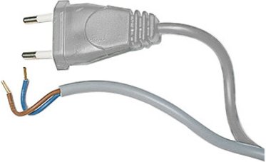 Netzkabel 2-adrig 1,5 m, grau