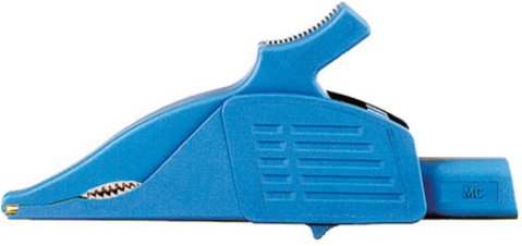Sicherheits-Krokodilklemme XDK-1033, blau, 4 mm