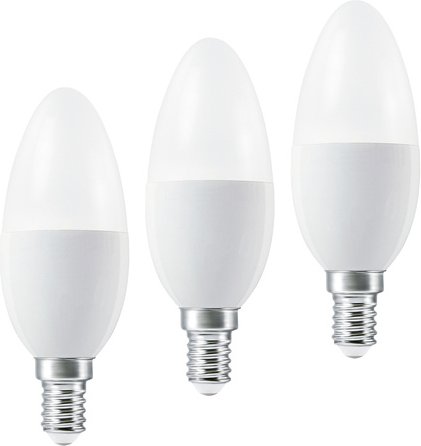 LEDVANCE 3er-Set SMART+ WiFi 4,9-W-LED-Lampe B40, E14, 470 lm, Tunable White, dimmbar, Alexa, App