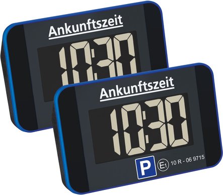 dnt 2er-Spar-Set Elektronische Parkscheibe ParkScreen, automatische Parkzeiteinstellung, Rückdisplay