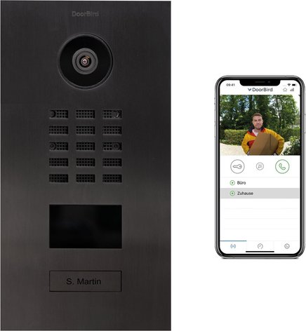 DoorBird Smart Home IP Video Türstation D2101V, Edelstahl, PVD-beschichtet in Titan-Optik