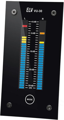 ELV Bausatz VU-Meter VU-30 mit Peak-Hold inkl. Frontplatte, Set mit Farbfilterfolien