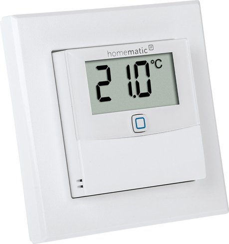 Homematic IP Wired Smart Home Temperatur- und Luftfeuchtigkeitssensor mit Display – innen, HmIPW-STHD