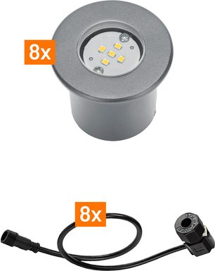Die Bold Erweiterungsset 24V-Garten, 8 Leuchten, Alu