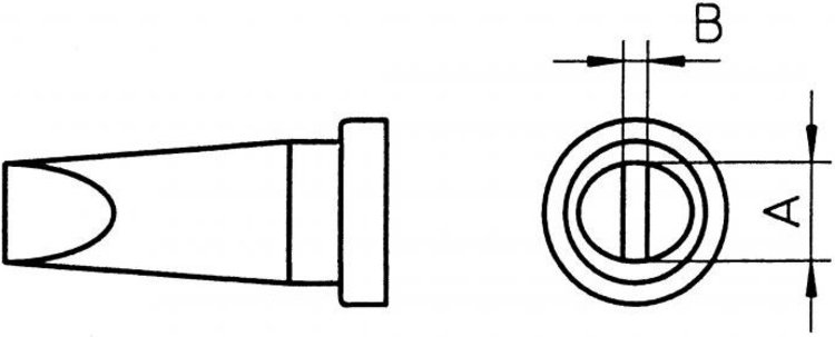 Weller Ersatzlötspitze LT C, meißelförmig, Spitze 3,2 mm breit