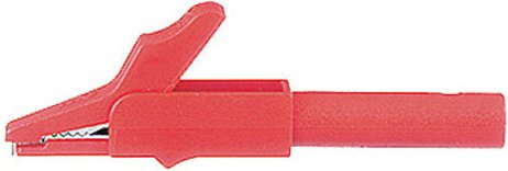 Kleine 4-mm-Sicherheits-Krokodilklemme SAGK4-K, rot