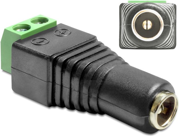 Delock Adapter Terminalblock > DC 2,5 x 5,5 mm Buchse