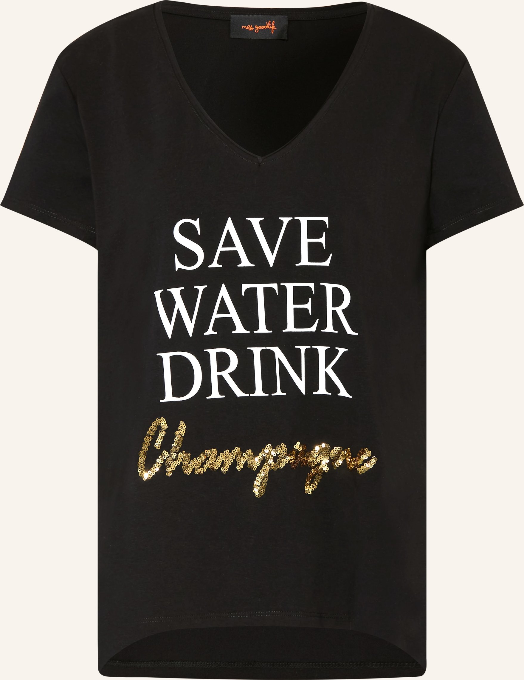 Miss Goodlife T-Shirt Mit Pailletten schwarz