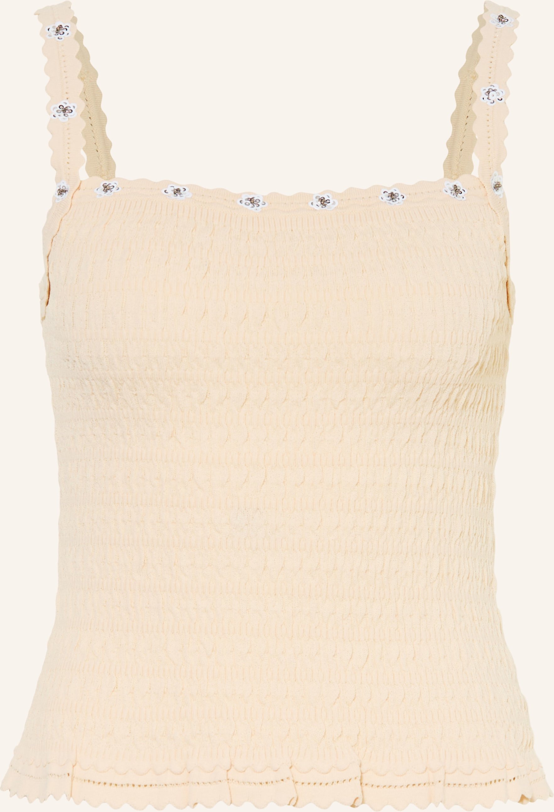 Claudie Pierlot Stricktop Mit Pailletten beige
