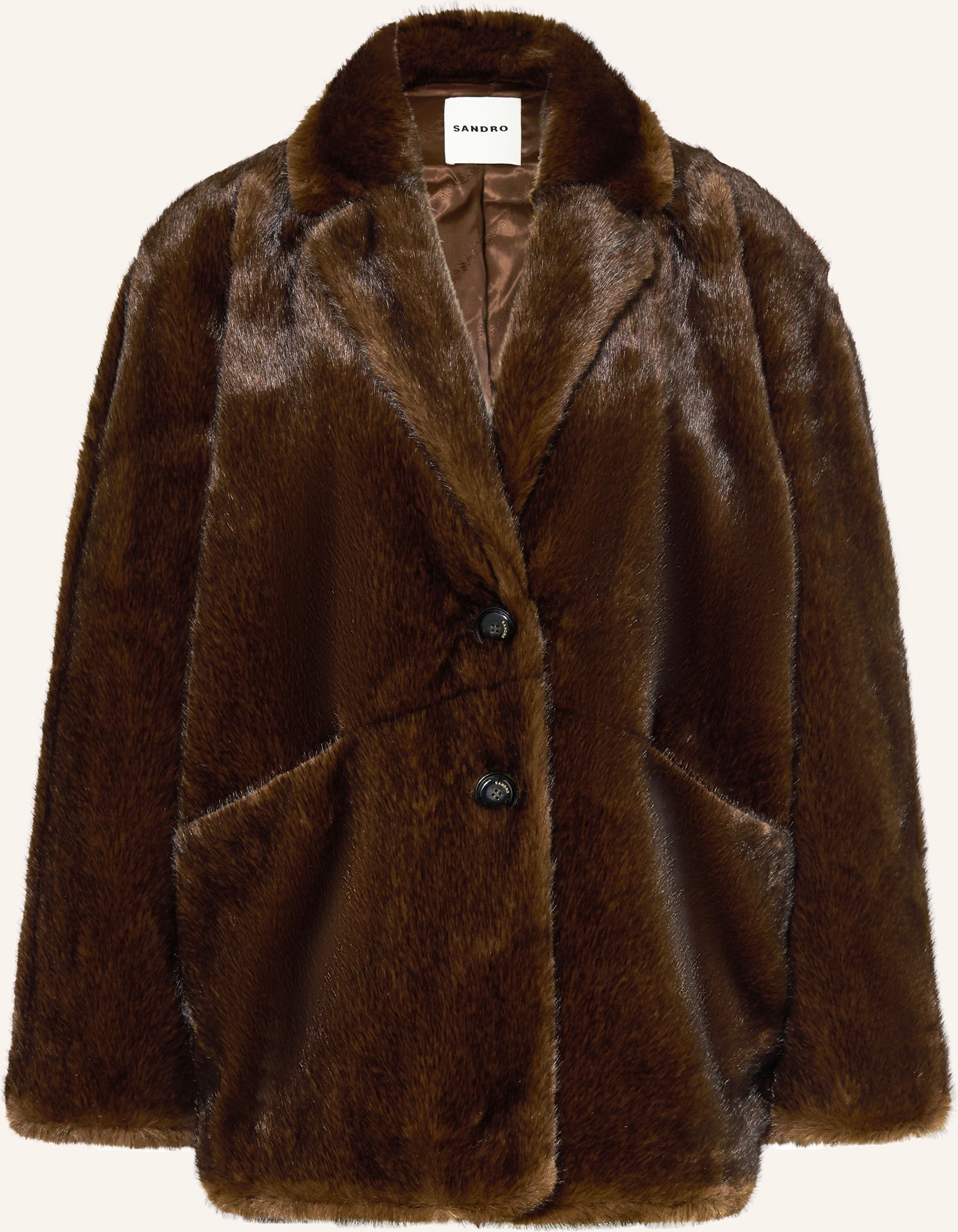 Sandro Kunstfell-Jacke braun