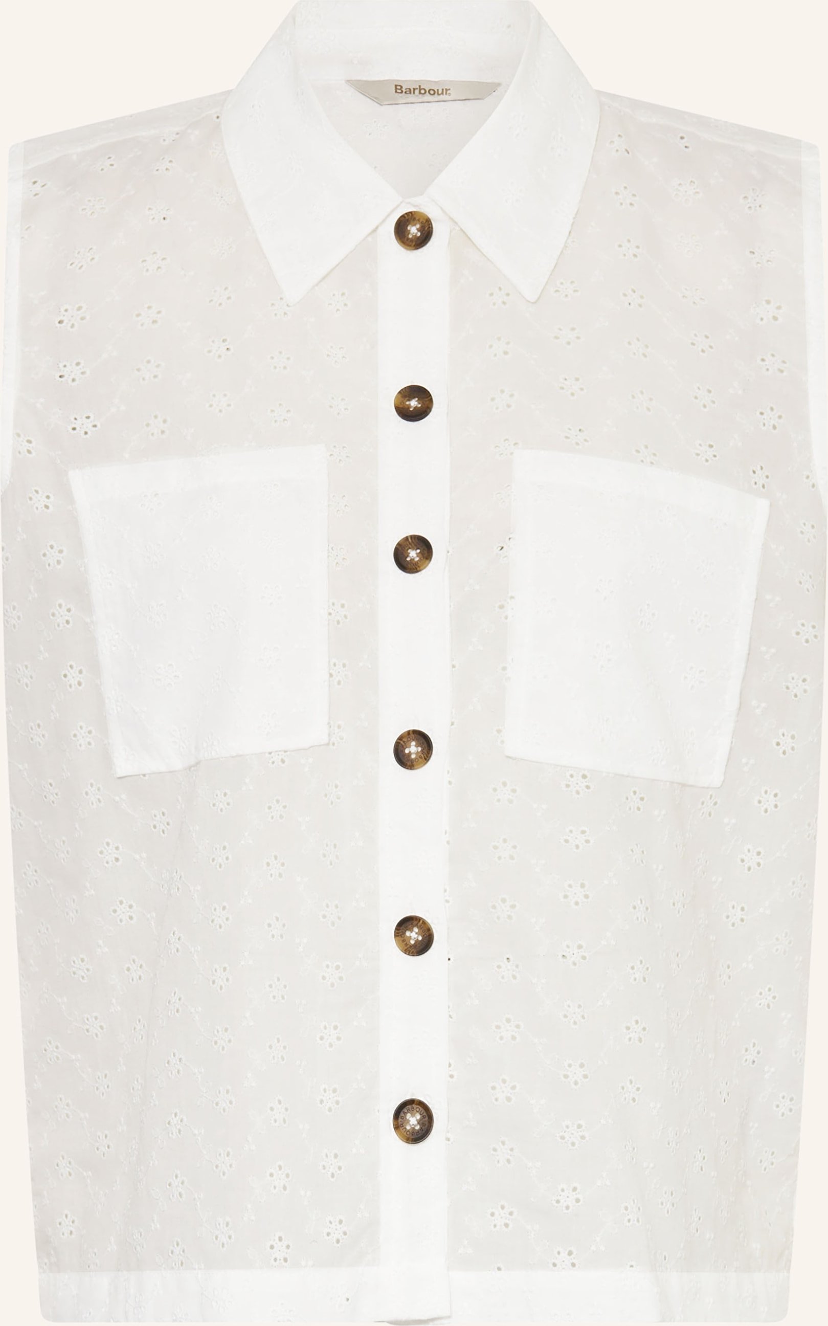 Barbour Blusentop Melody Aus Lochspitze weiss