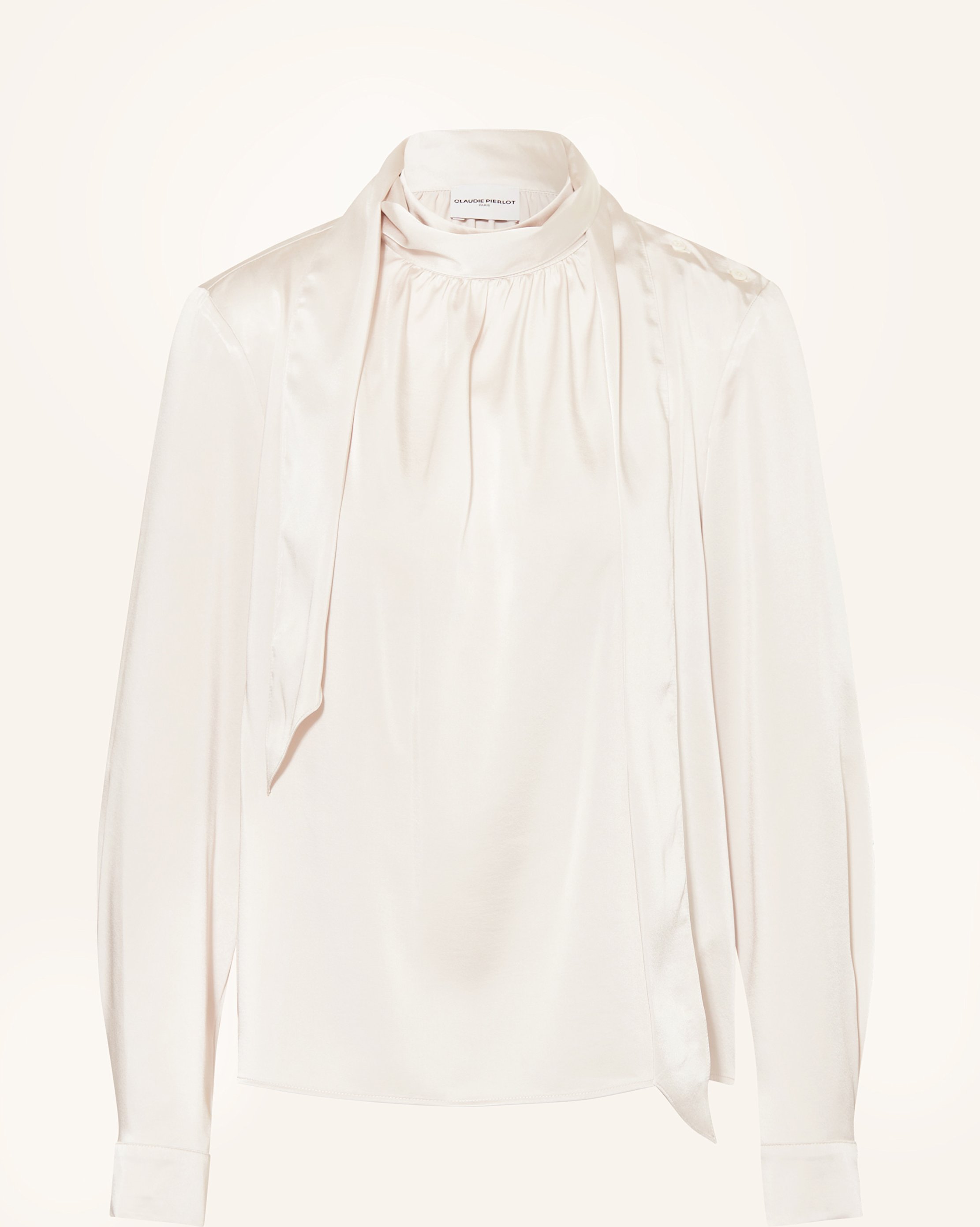 Claudie Pierlot Blusenshirt Aus Satin Mit Abnehmbarer Schluppe weiss