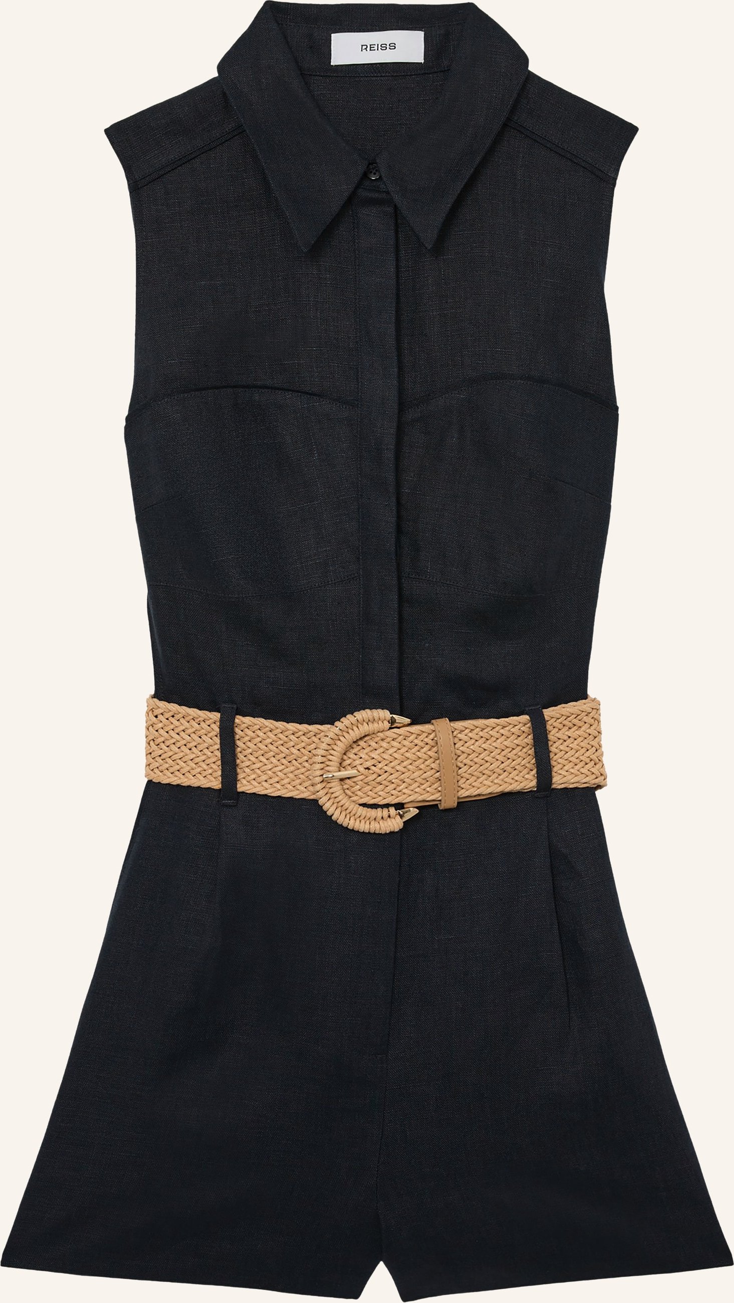 Reiss Jumpsuit Taylor Aus Leinen blau