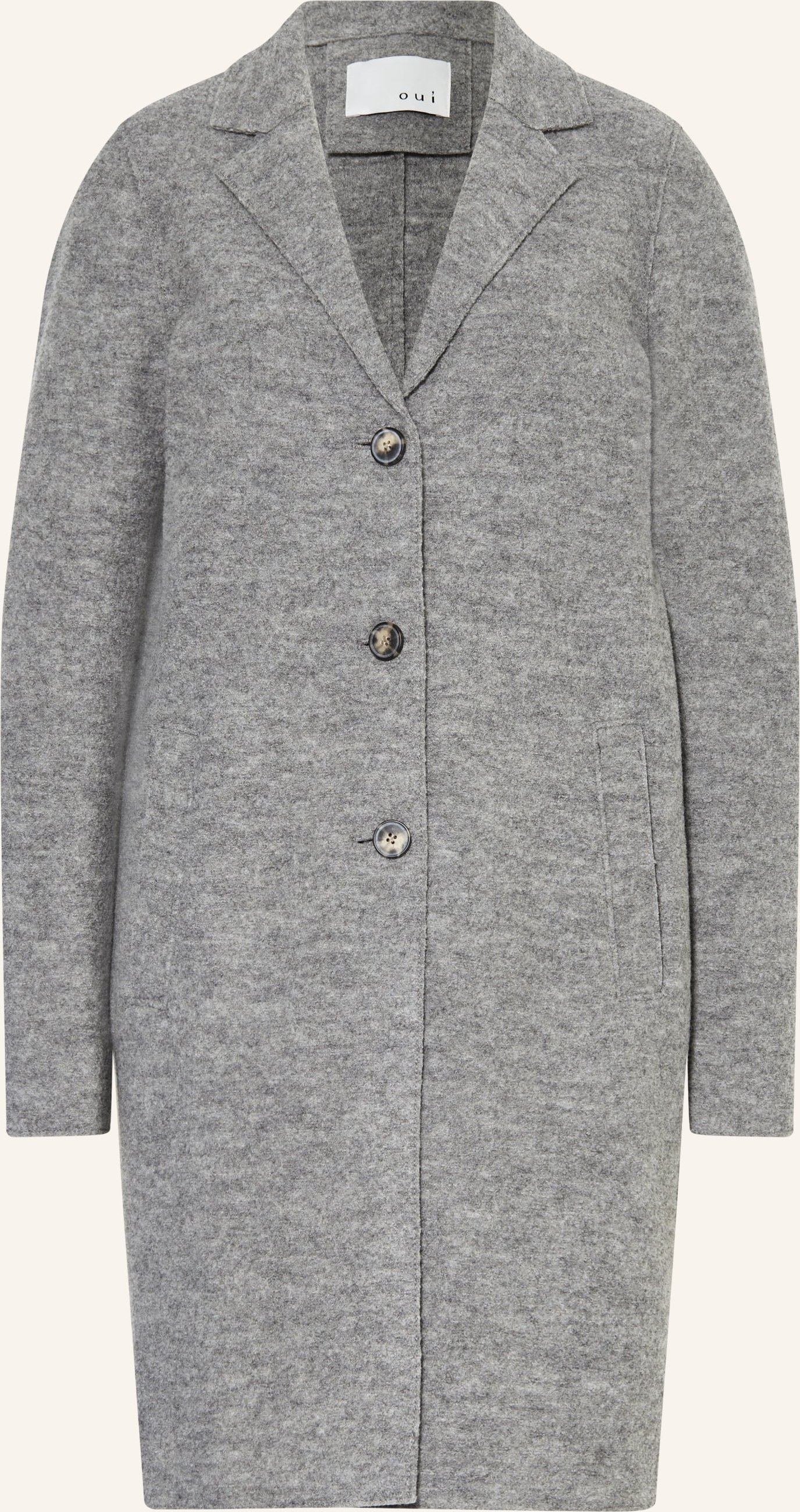 Thumbnail - Oui Wollmantel grau