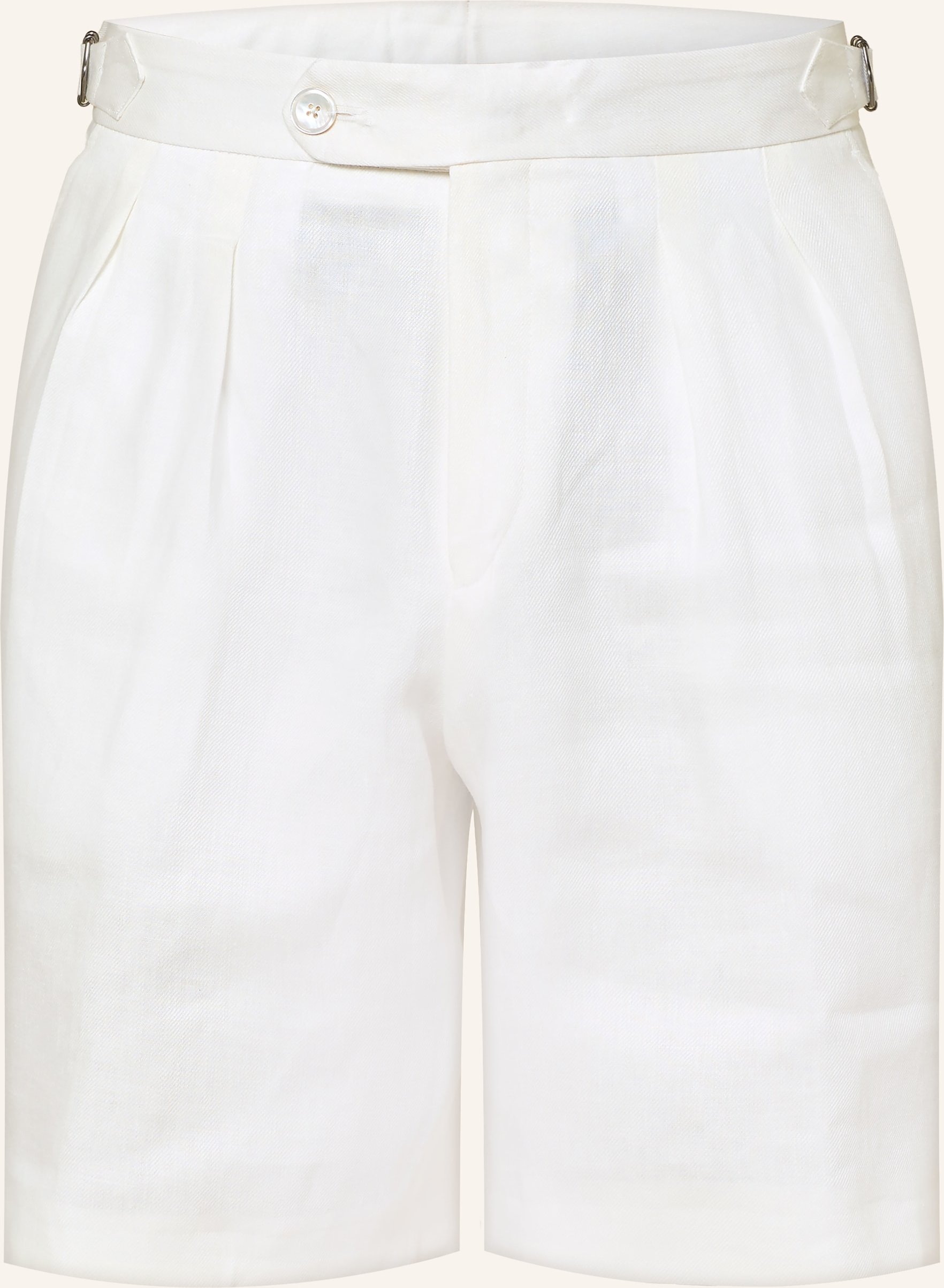 Boss Leinenshorts Perin Tapered Fit weiss