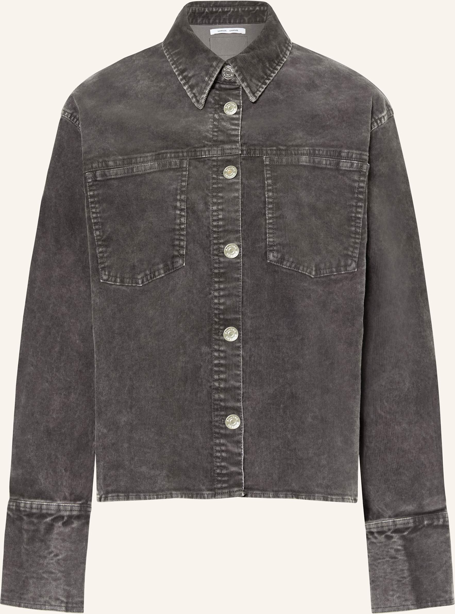 Samsøe Samsøe Hemdbluse Sasofie Aus Cord grau