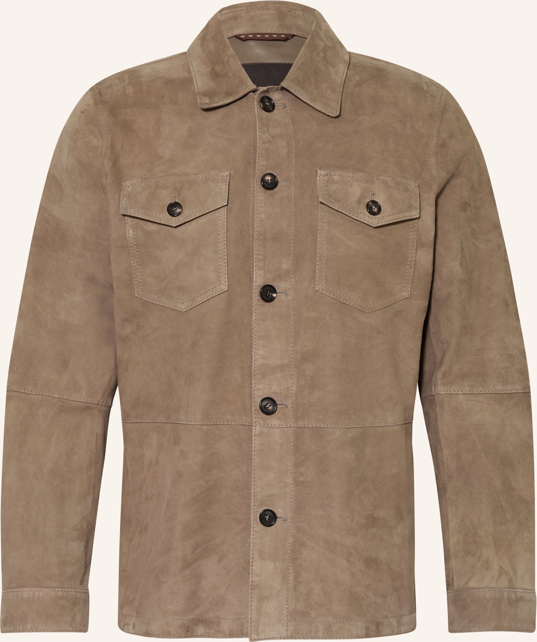 Windsor. Leder-Overjacket Oleano grau