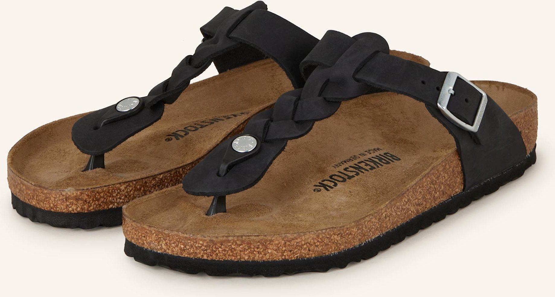 Birkenstock Zehentrenner Gizeh Braided Leoi schwarz