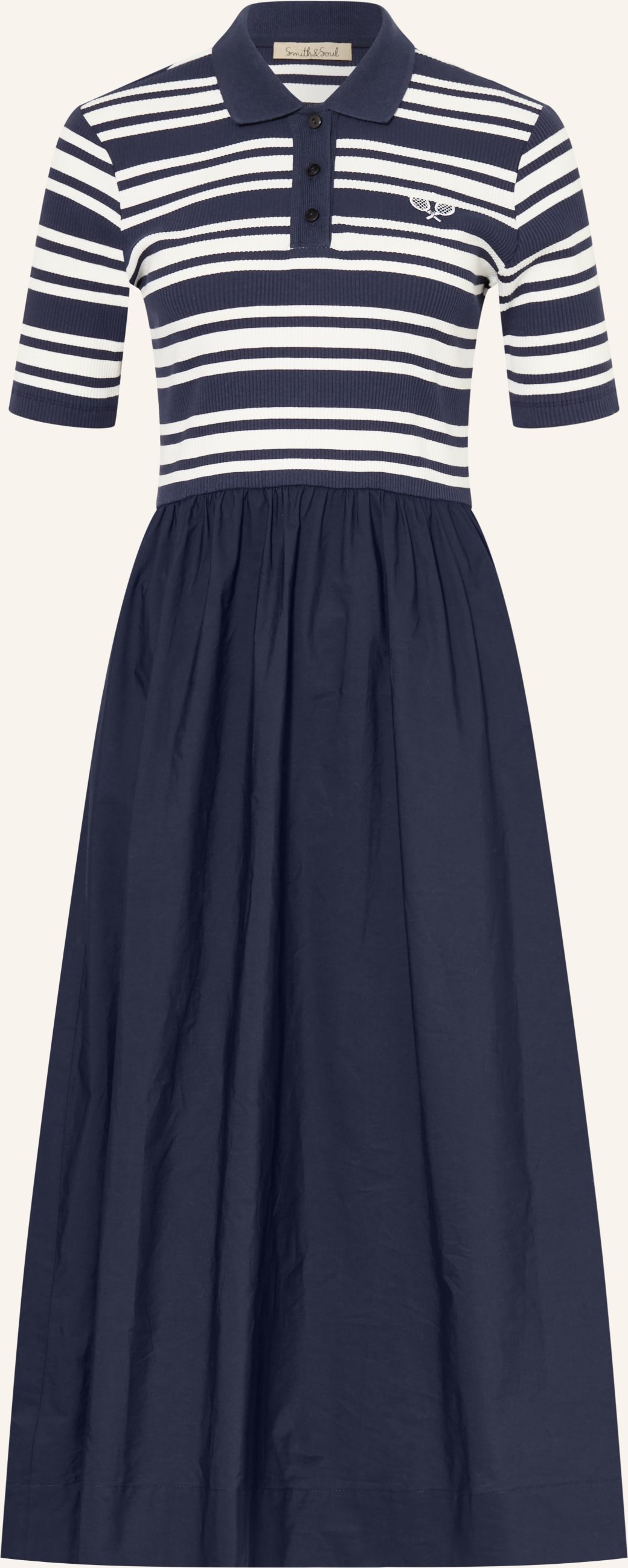 Smith & Soul Strick-Polokleid Im Materialmix blau