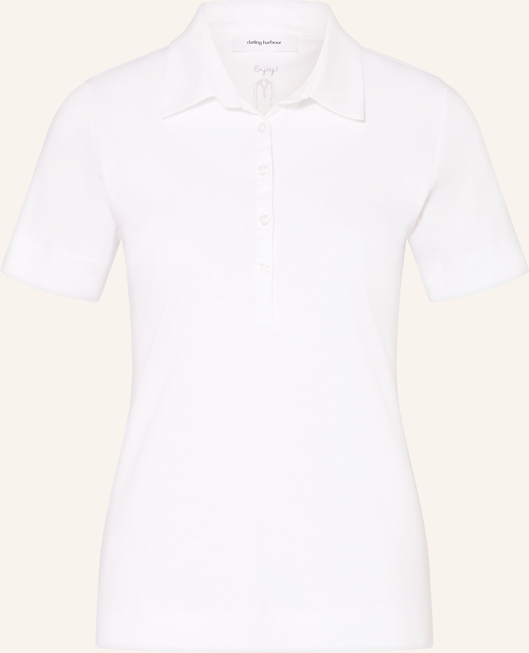 Darling Harbour Jersey-Poloshirt weiss