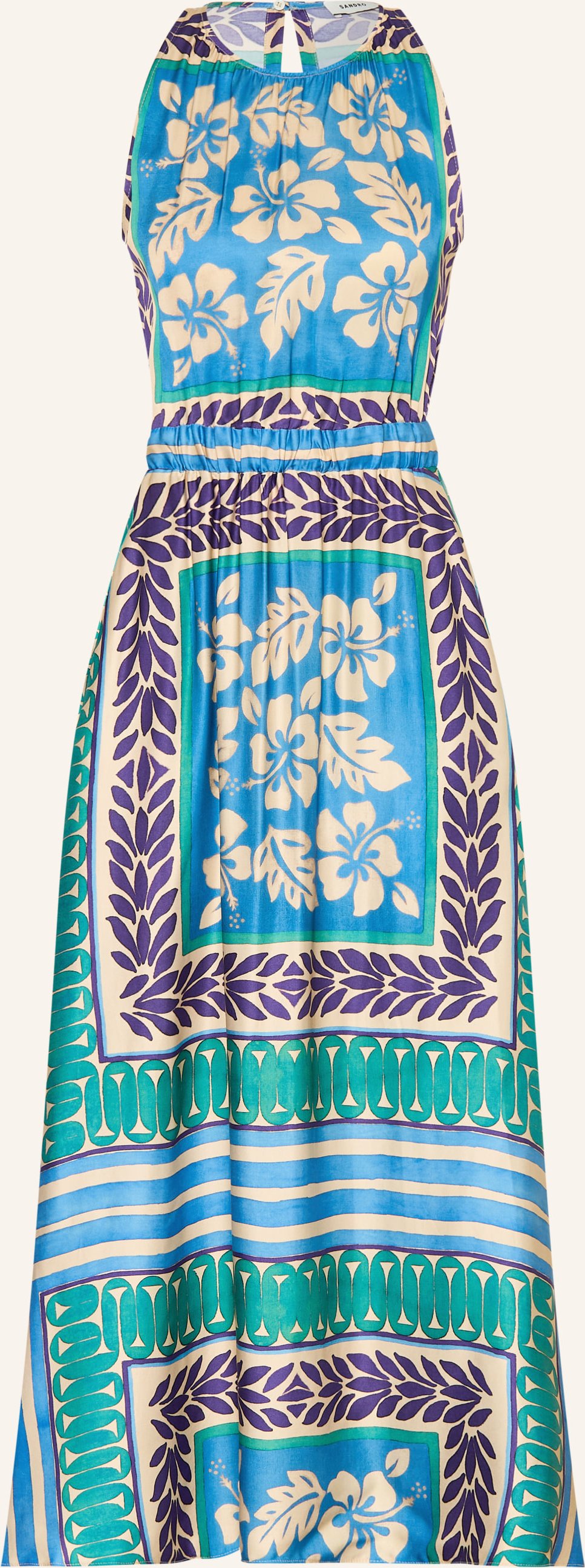 Sandro Satinkleid Mit Cut-Outs gruen